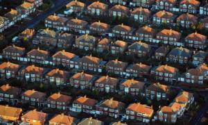 Aerial view of houses