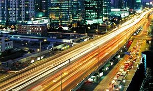 American freeway at night