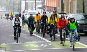 group of cyclists in Lndon