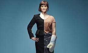 image of woman split in half - one as housewife other as office worker