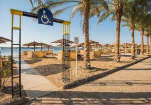 sandy beach with paved level access